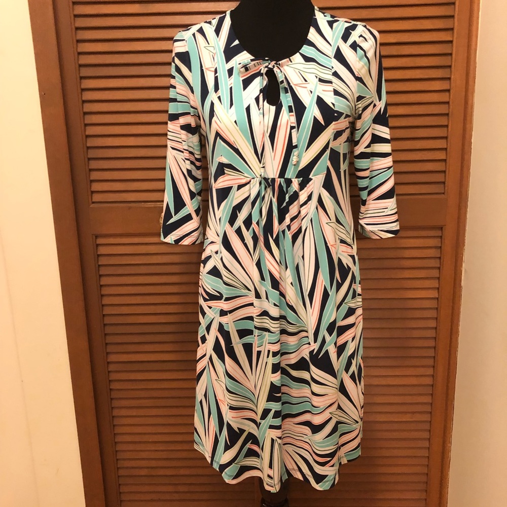 Tommy Bahama palm leaf print dress S